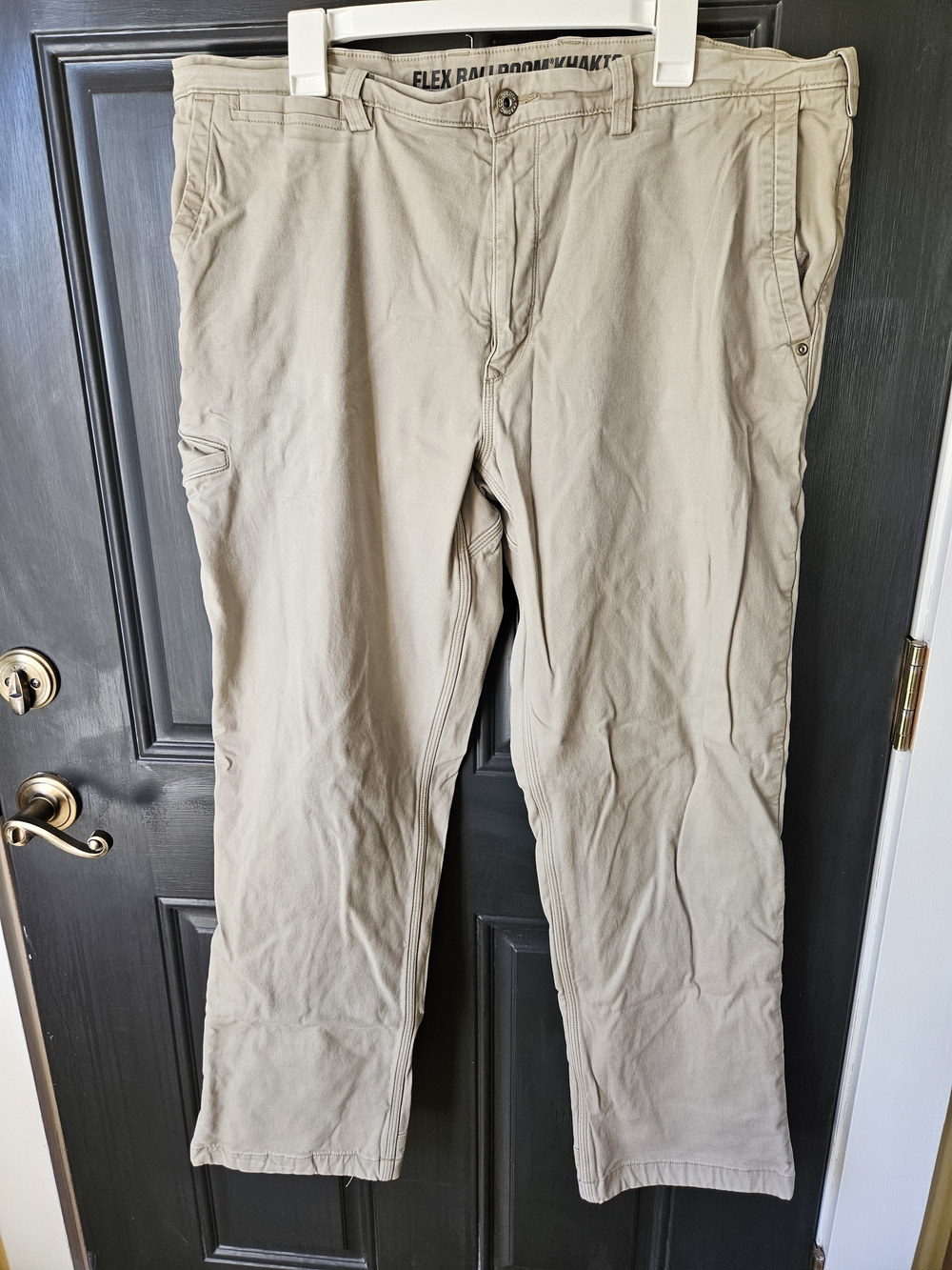 Relaxed Fit Duluth Flex Ballroom Khakis - Flannel Lined